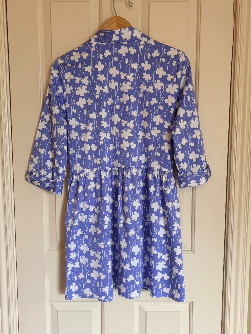 UNTUCKit Demi Blue Floral Button Down Shirt Dress M - Picture 4 of 11